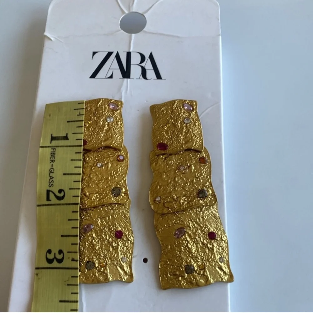 NWT Zara Maxi Gold Tone Earrings - Picture 9 of 11